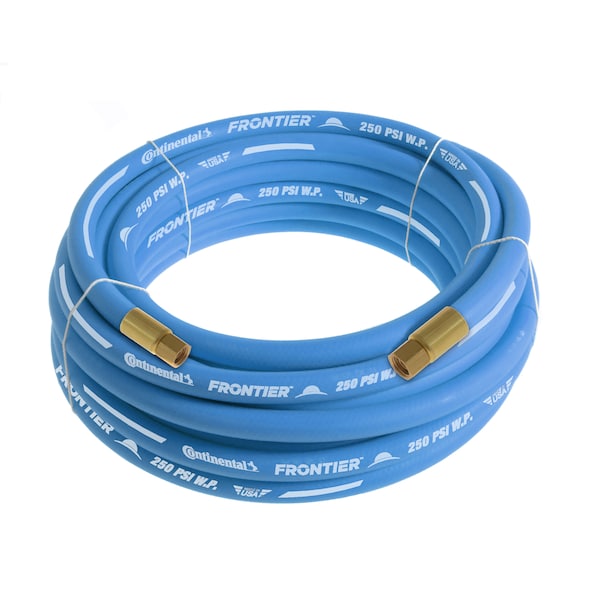 Continental 1/2" x 75' Blue EPDM Rubber Air Hose, 300 PSI, 1/2" FNPSM x FNPSM HZU05030-75-41 - main